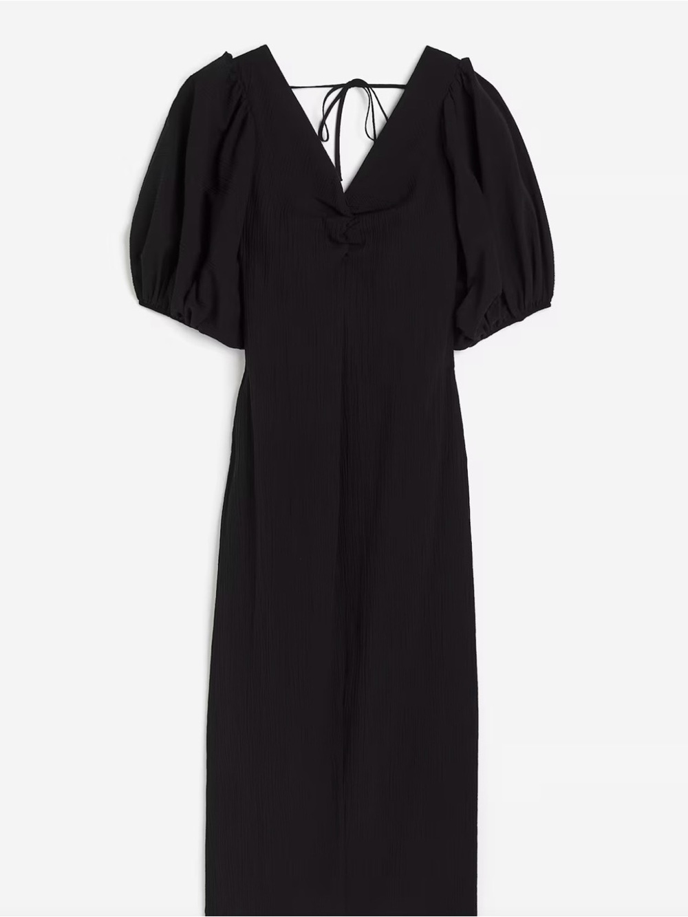 H&M Women's Black Balloon-sleeved dress Size S fully lined 100% Cotton Slim fit